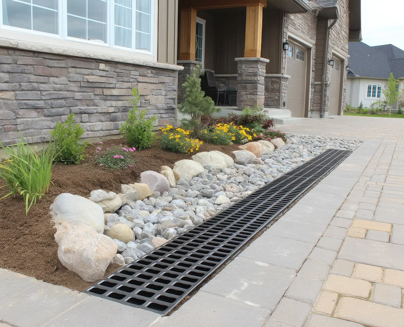 residential drainage system installed by Arizmendi Brothers in edwardsville il