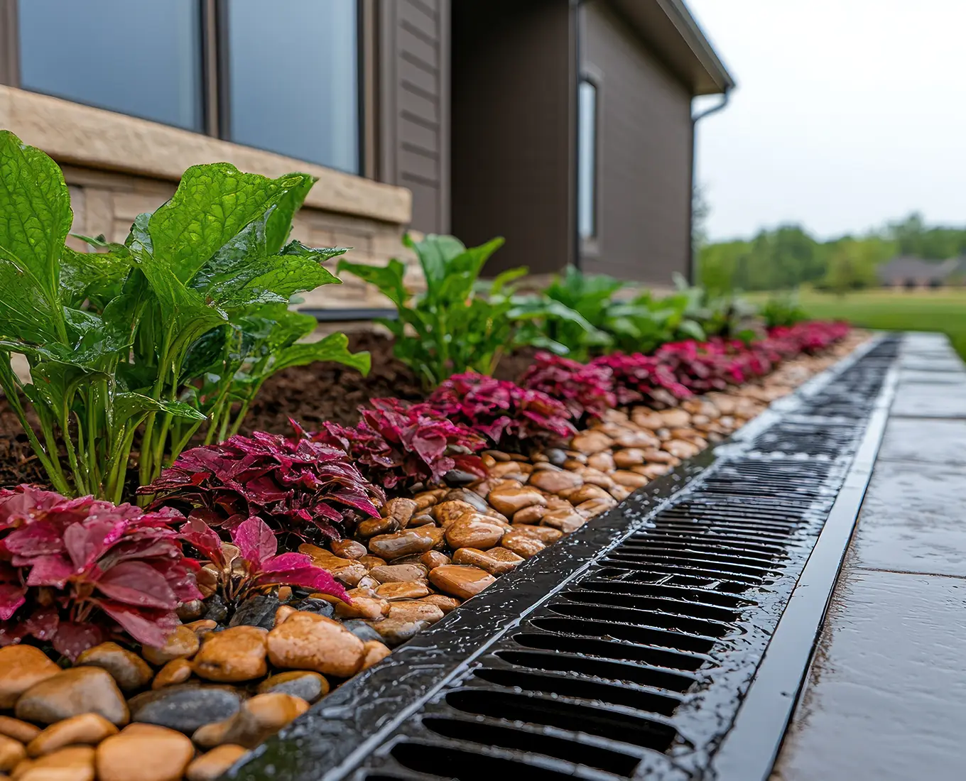 Drainage systems built by Arizmendi Brothers for residential homes in edwardsville il