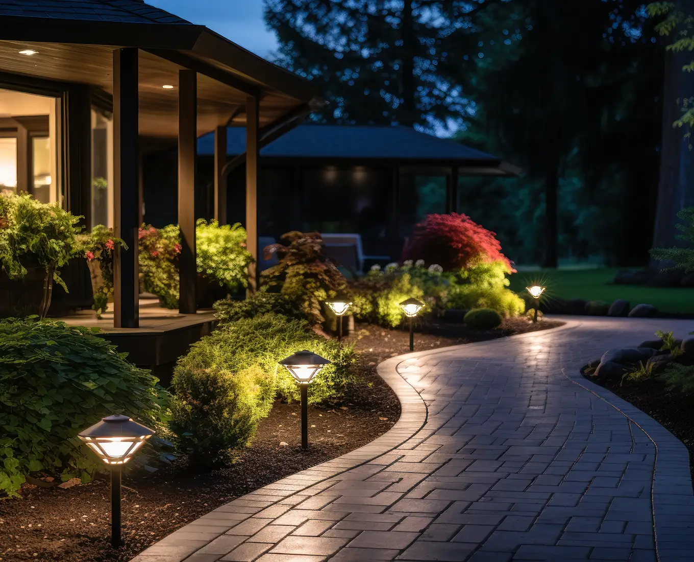 landscape lighting installed by Arizmendi Brothers