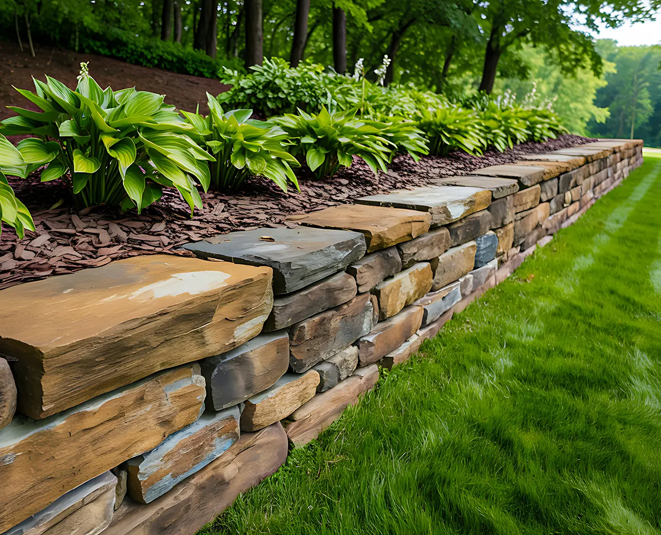 Decorative Retaining Walls installed by Arizmendi Brothers in edwardsville il