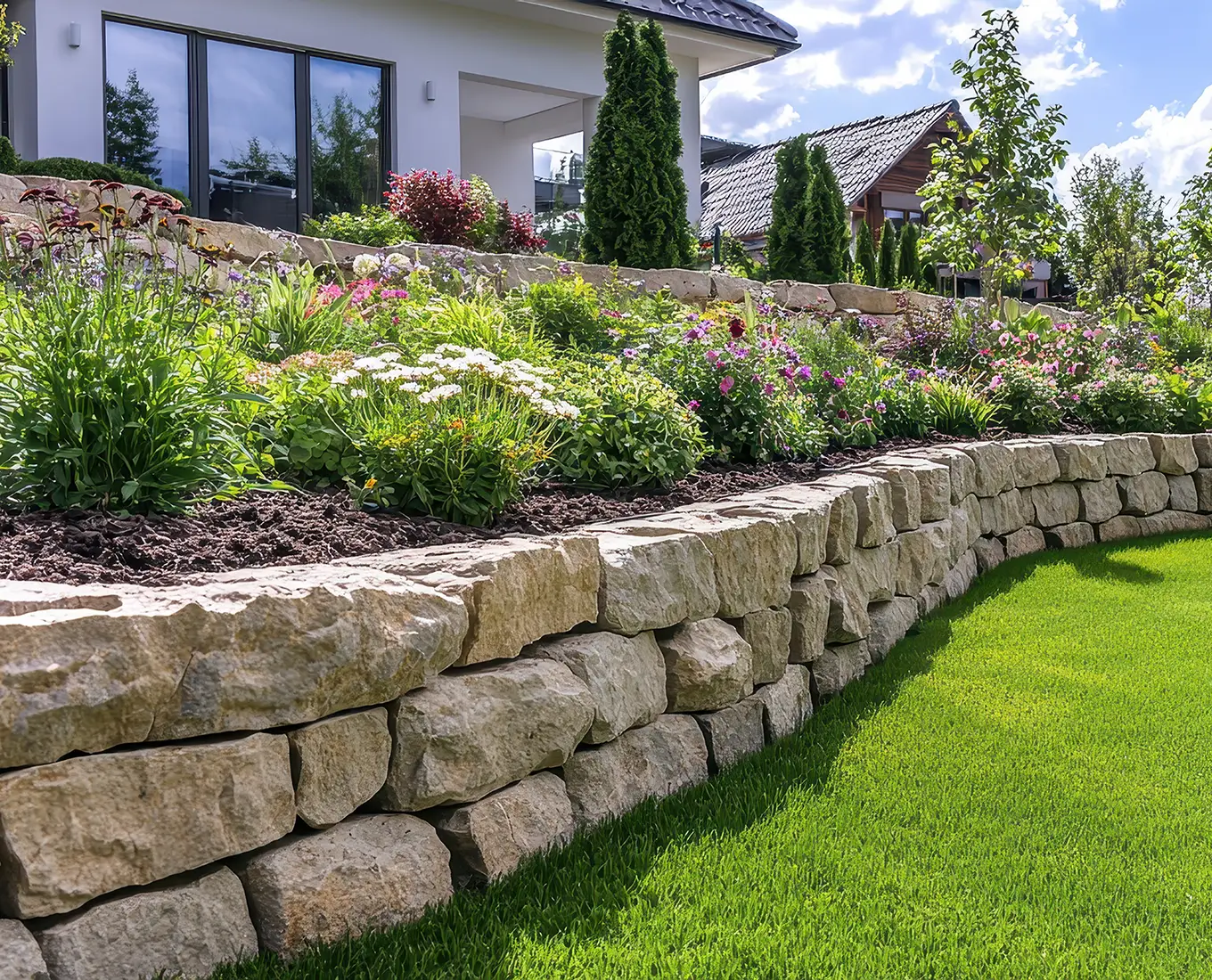 Arizmendi Brothers provide Erosion prevention and Improve Drainage for homes in edwardsville il